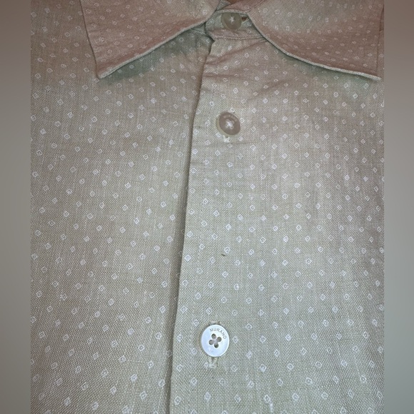 Murano Men's light green patterned linen long sleeve button down - Picture 9 of 9